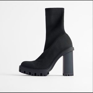 Zara Sock Platform Bootie